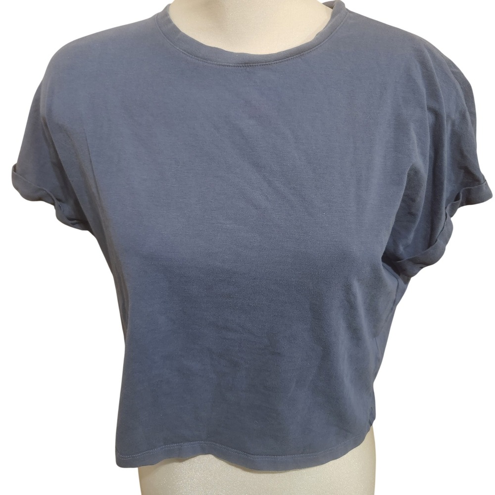 Twik Par Simons Vision‎ Organic Cotton Cropped T Shirt Blue XS
